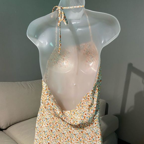 FLORAL HALTER MIDI DRESS - Picture 6 of 6